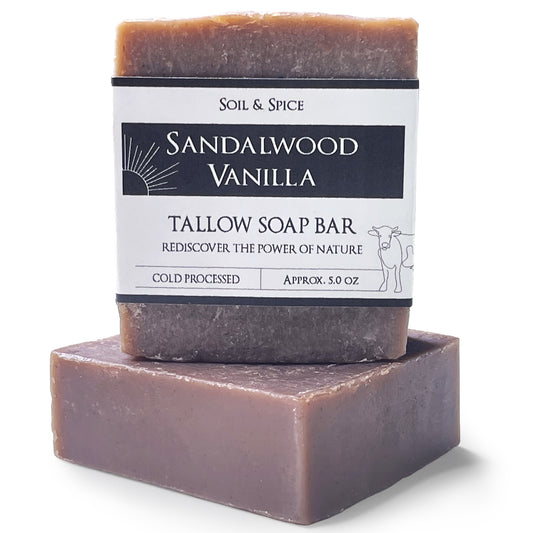 Sandalwood Vanilla Tallow Soap Bar