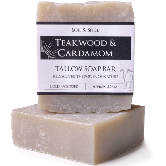 Teakwood & Cardamom Tallow Soap Bar